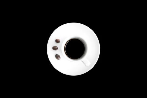 Kopp kaffe med kaffebönor — Stockfoto