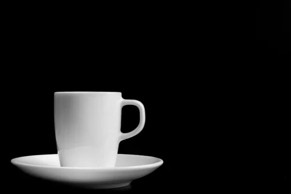 Weiße Tasse Kaffee mit Platz für Text — Stockfoto