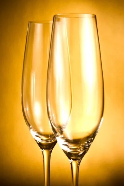 Deux verres de champagne vides — Photo