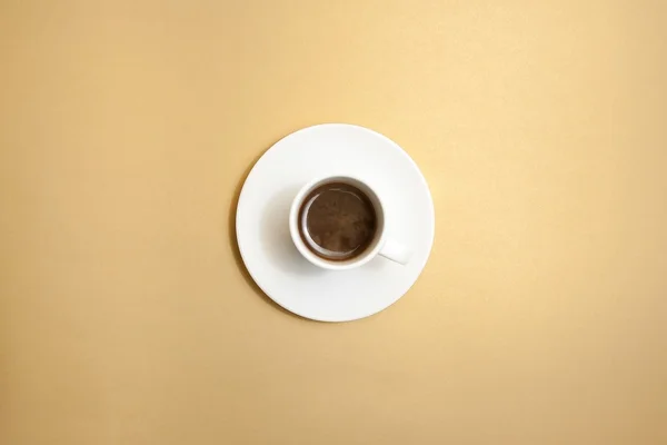 Topo de vista da xícara branca de café expresso — Fotografia de Stock
