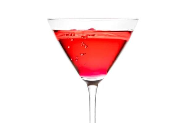 Cocktail vermelho com bolhas — Fotografia de Stock