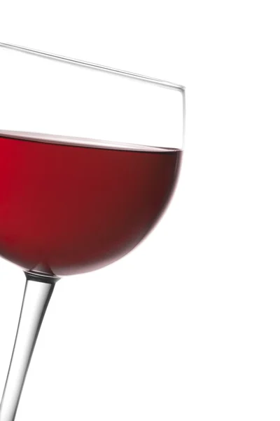 Glass of red wine tilted with space for text — Stock Photo, Image