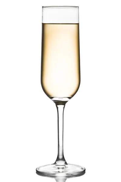 Flute glass of white wine — Stock Photo, Image