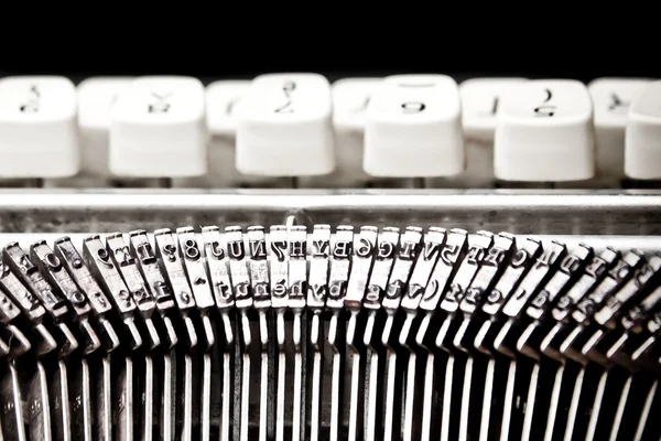 Barras de tipo y botones blancos de la máquina de escribir — Foto de Stock