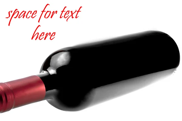 Пляшка червоного вина з місцем для тексту — стокове фото