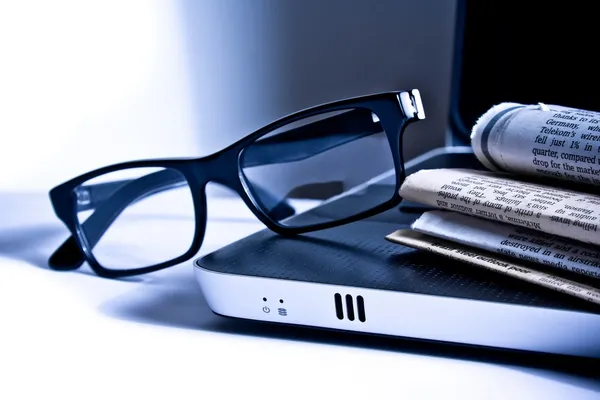 Glasses on notebook — Stock Photo, Image