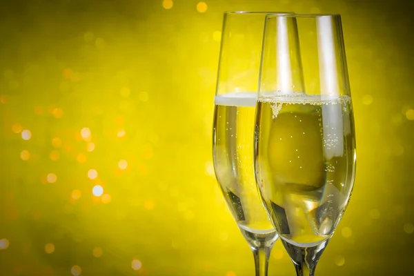 Flutes of champagne abstract background — Stock Photo, Image