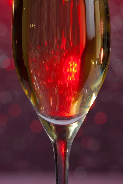 One half flute of champagne on abstract background — Stock Photo, Image
