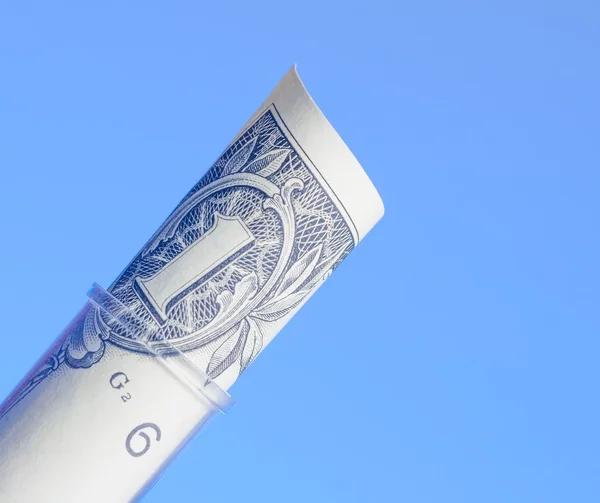 Um dólar no tubo de ensaio, custo dos cuidados médicos — Fotografia de Stock