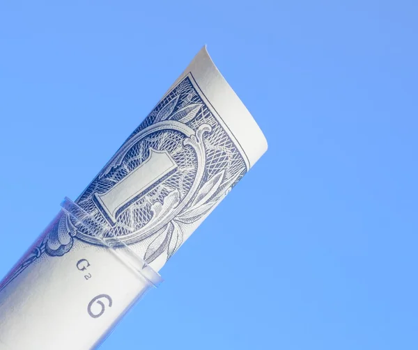 Een dollar in de reageerbuis, kosten van medische gezondheidszorg — Stockfoto