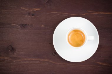 İtalyan espresso kahve bir fincan görünümünü üst