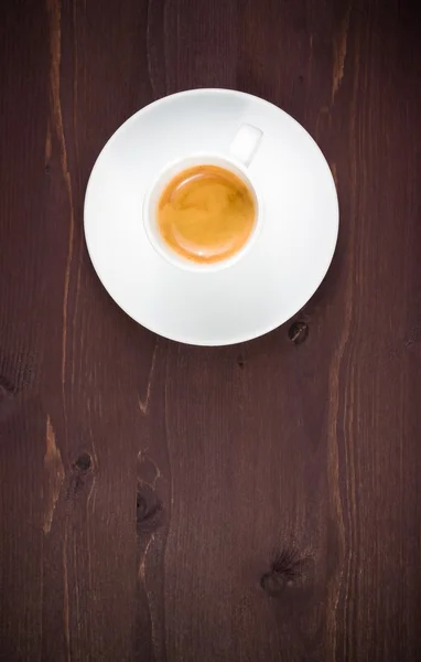 Top of view of one cup of italian espresso coffee — Stock Photo, Image