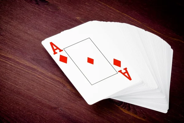 Ass-Spielkarte, Konzept des Pokerspiels Texas — Stockfoto