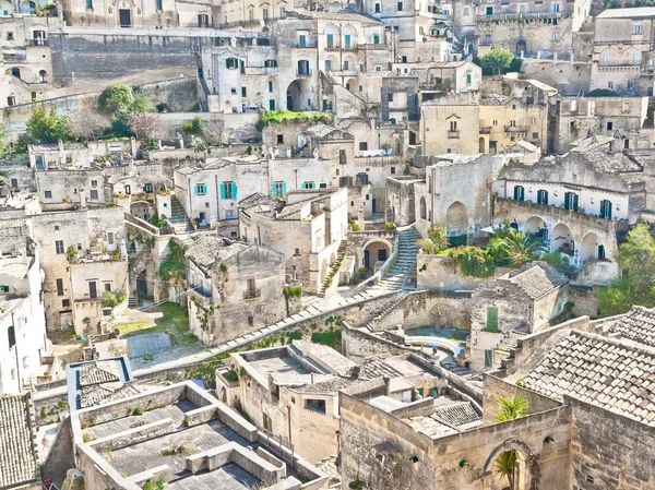 Panoramic view of stones of Matera — Stock Photo, Image