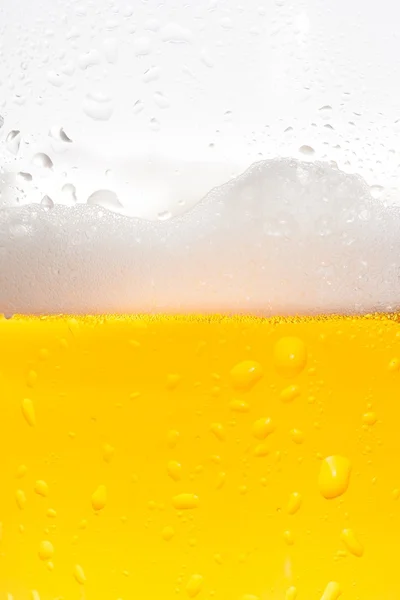 Detail of fresh beer with drops — Stock Photo, Image