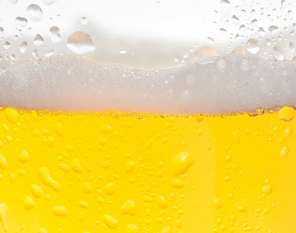 Detail of fresh beer with drops — Stock Photo, Image