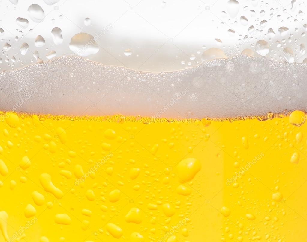 detail of fresh beer with drops
