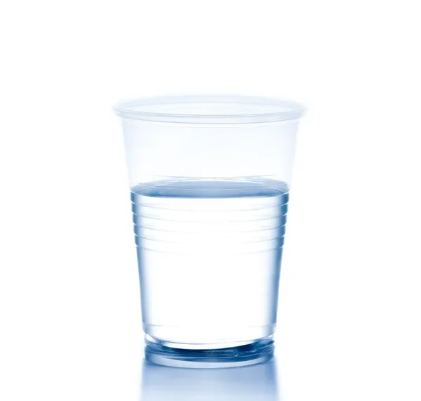 Plastic cup with water, concept of nutrition and diet — Stock Photo, Image