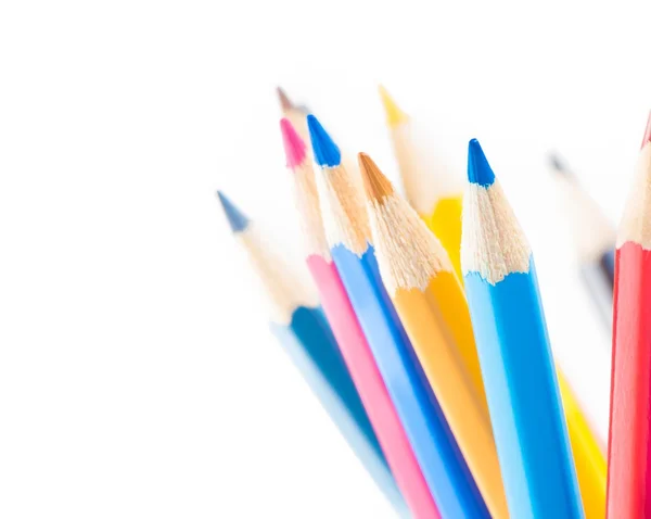 Colorful pencils isolated with space for text — Stock Photo, Image