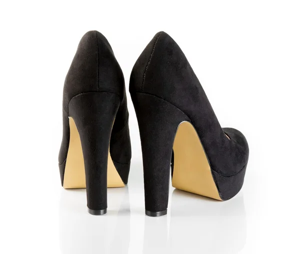 Černá Sametová boty, samostatný — Stock fotografie