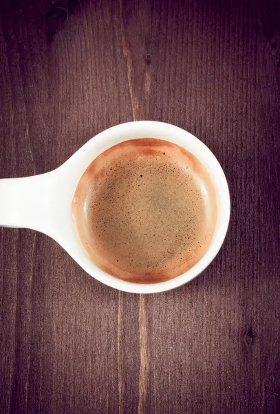 İtalyan espresso kahve fincanı üstten görünüm, eski stil — Stok fotoğraf