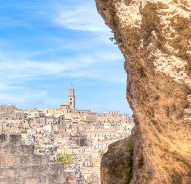 matera, İtalya, eski şehir unesco görünümünü