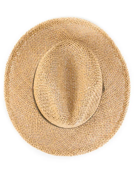 Začátek pohledu vintage letní slaměný klobouk, samostatný — Stock fotografie