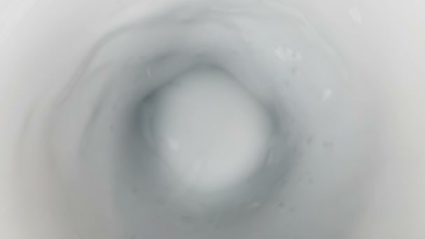 Vista dall'alto di super slow motion shot di fresco vortice di latte bianco panna, concetto di nutrizione e — Video Stock