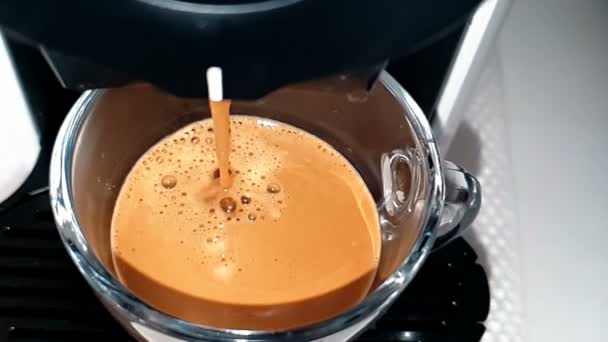 Máquina de café fazendo café expresso cappuccino, relaxe — Vídeo de Stock