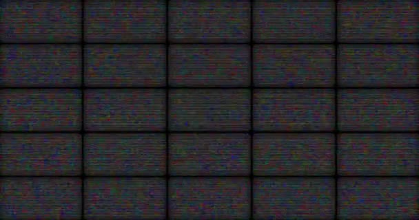 Многоэкранный дисплей с цветным ключевым зеленым экраном, черный — стоковое видео