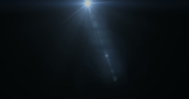 Depp azul cor brilhante lente flare raios luz pisca vazamento — Vídeo de Stock