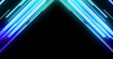 soyut akım dalga dizisi renkli simler, siyah arkaplan üzerinde parçacıklar olan mavi çizgiler parlıyor