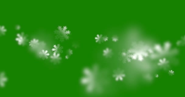 Kerstmis zwarte achtergrond met sneeuwvlokken vallende sneeuw uit — Stockvideo