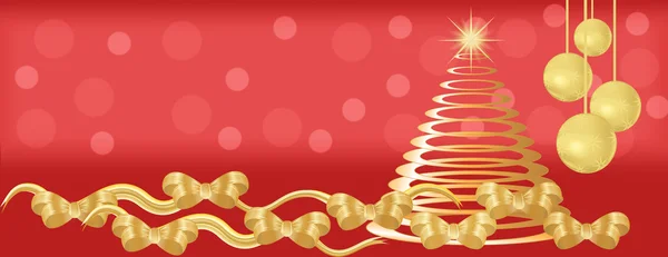 Rot und Gold Weihnachten Panorama Hintergrund — Stockfoto