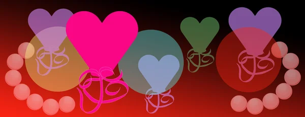 Bright valentine hearts celebration of love background — Stock Photo, Image
