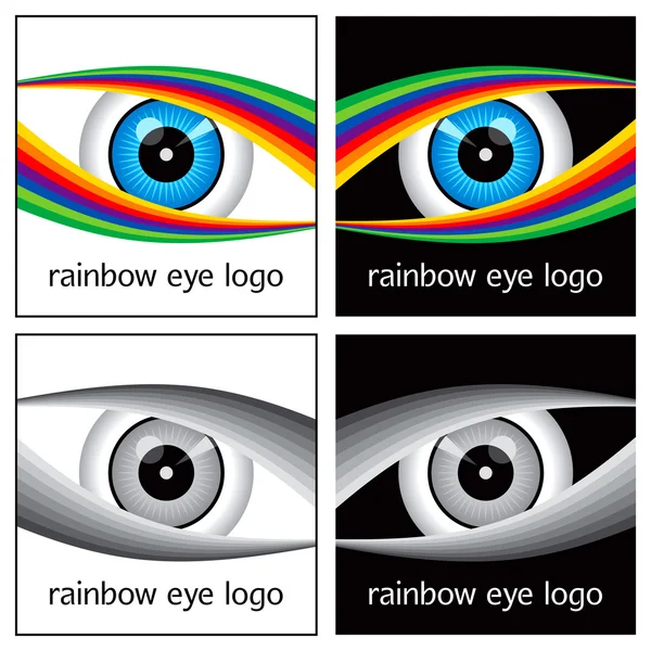 Diseño del logotipo del ojo arco iris — Vector de stock