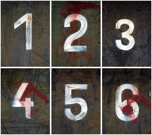 Números oxidados 1-6 — Foto de Stock