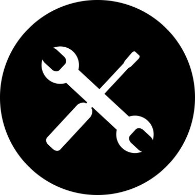 İngiliz anahtarı ve tornavida.