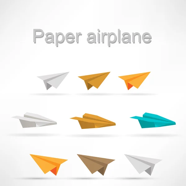 Origami airplane set. — Stock Vector