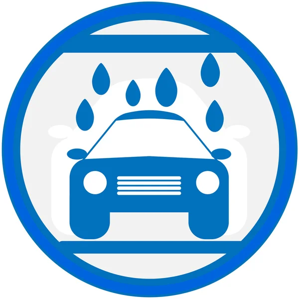 Blå skylt med biltvätt bild — Stock vektor