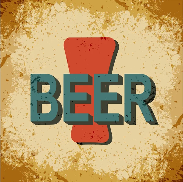 Zeichen Bier im Retro-Stil — Stockvektor