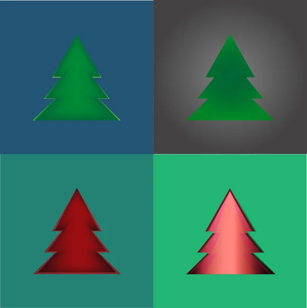 Set Albero di Natale creativo formato da carta. Illustrat vettoriale — Vettoriale Stock