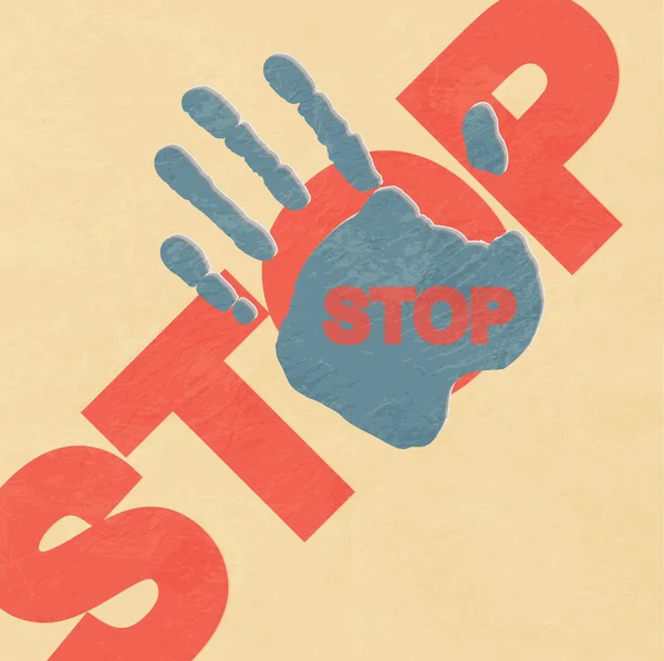 Stop hand - vector illustration — Stock Vector