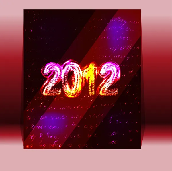 Flyer on the new year 2012 in red. vector — Stock Vector