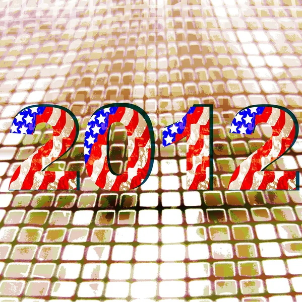 Rok 2012, vlajky Ameriky. 3D vektor — Stockový vektor