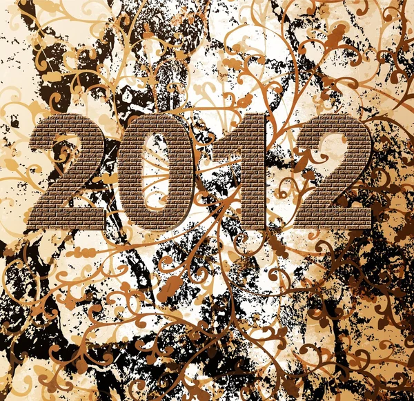 Kartkę z życzeniami szczęśliwego nowego roku 2012 lub tła. Ilustracja wektorowa — Wektor stockowy
