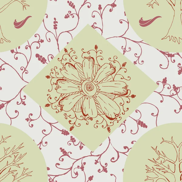 Wallpaper with floral ornament... — Stock Vector