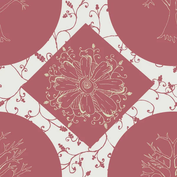 Wallpaper with floral ornament... — Stock Vector