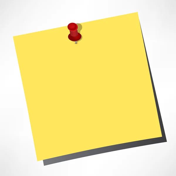 Notas de papel vectorial de color amarillo sobre un fondo blanco con un — Vector de stock