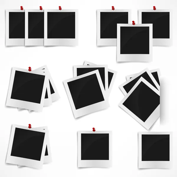 Beyaz arka plan üzerinde izole polaroid fotoğraf çerçevelemek. vektör illust